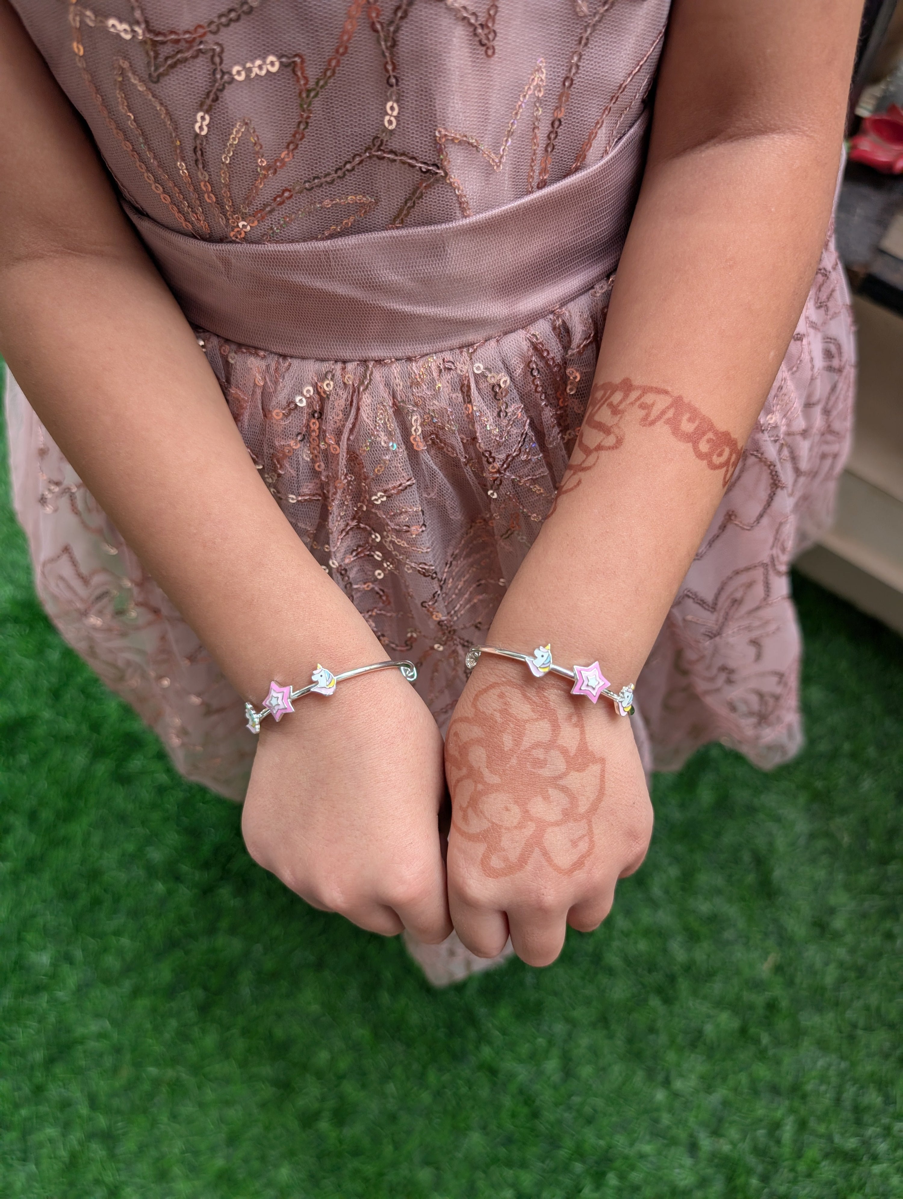 Pure silver nazariya and bangles for babies featuring child-safe designs, ideal for gifting on baby showers, naming ceremonies, and birthdays.