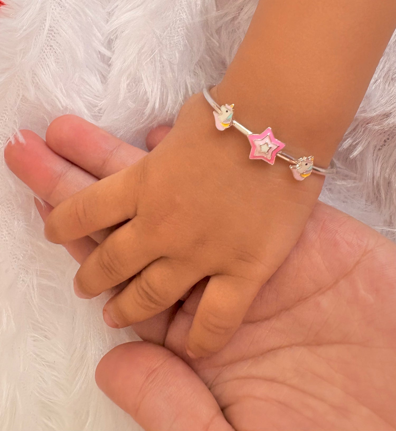 Magical Unicorn Charm Bangles – Pure Silver (Set of 2)