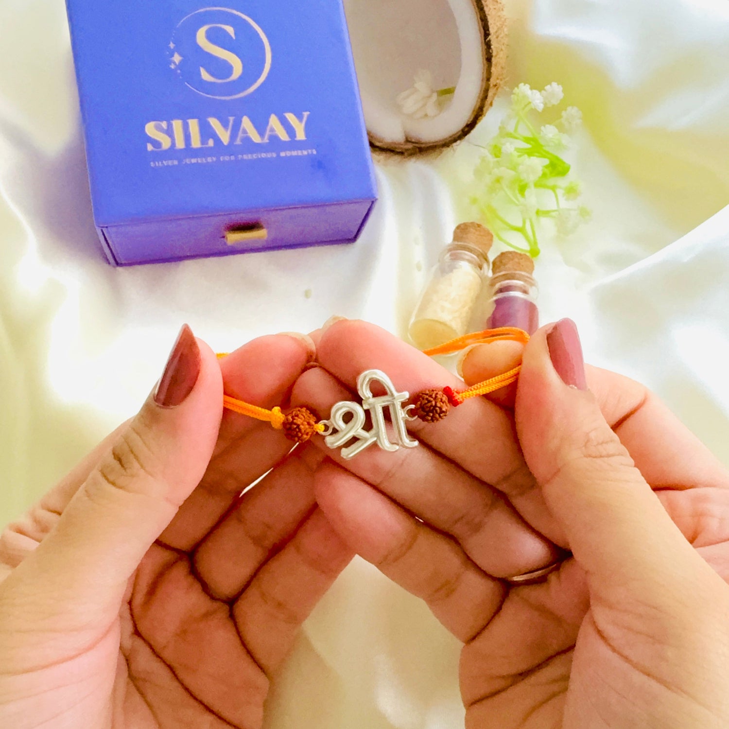 ShreeBand – Pure Silver Charm Rakhi with Sacred Vibes