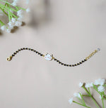 HappyWhisk Nazariya – 925 Silver Smiling Cat Charm with Black Beads