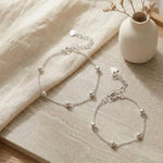 TwinBead Duo Bracelet – 925 Silver Silver Ball Bracelet Set for Mother & Kid