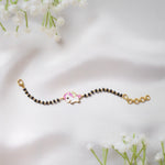 MagicWings Nazariya – Silver Flying Unicorn & Black Beads Band