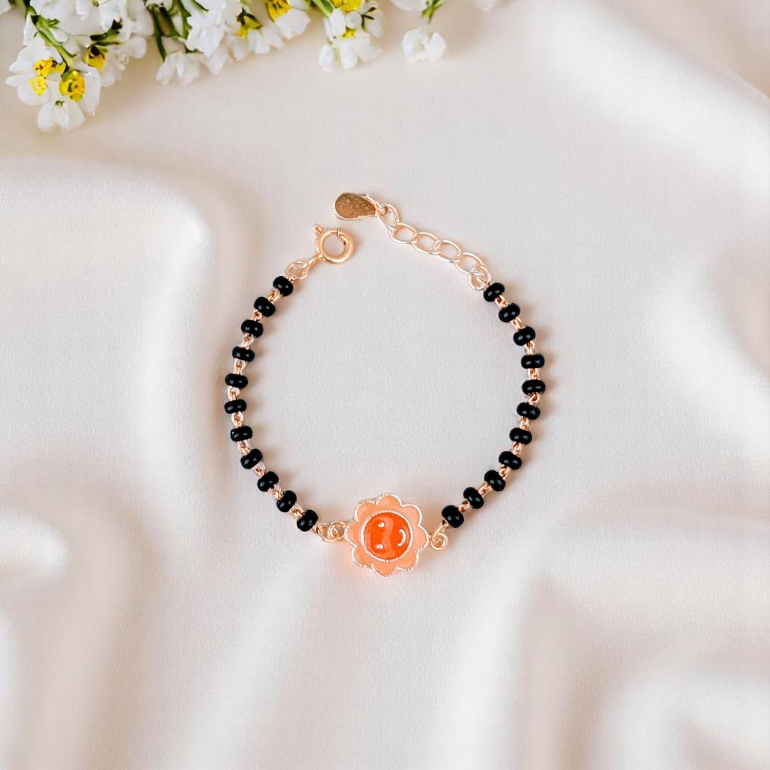 Happy Flower Silver Nazariya – Pure Silver Protection Bracelet for Kids