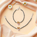 Smiling Peppa Charm Bracelet – Pure 925 Silver & Black Beads