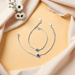 Aarza Evil Eye Silver Anklet – 925 Stylish Protection for Kids