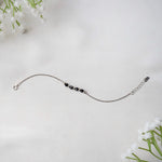 NoorBeads Designer Black Beads Anklet – 925 Silver for Kids