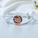 Little King Lion Bangles – 925 Silver with Hanging Charms