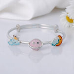 Little Planets Charm Bangles – Pure 925 Silver (Set of 2)