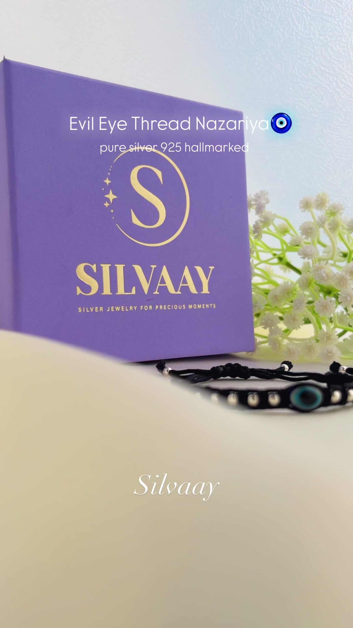 Winklet Band for Kids – Adjustable Evil Eye Silver Thread Nazariya