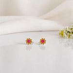 Smiling Flower Silver Earrings -  Pure 925 Silver