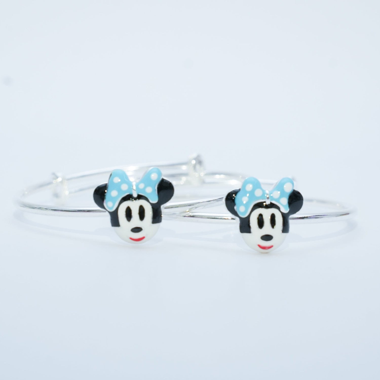 Mickey Mouse Charm Bangles – Pure 925 Silver (Set of 2)