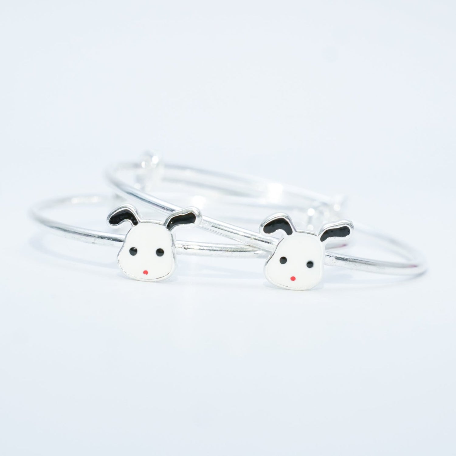 Snoopy dog silver bangles