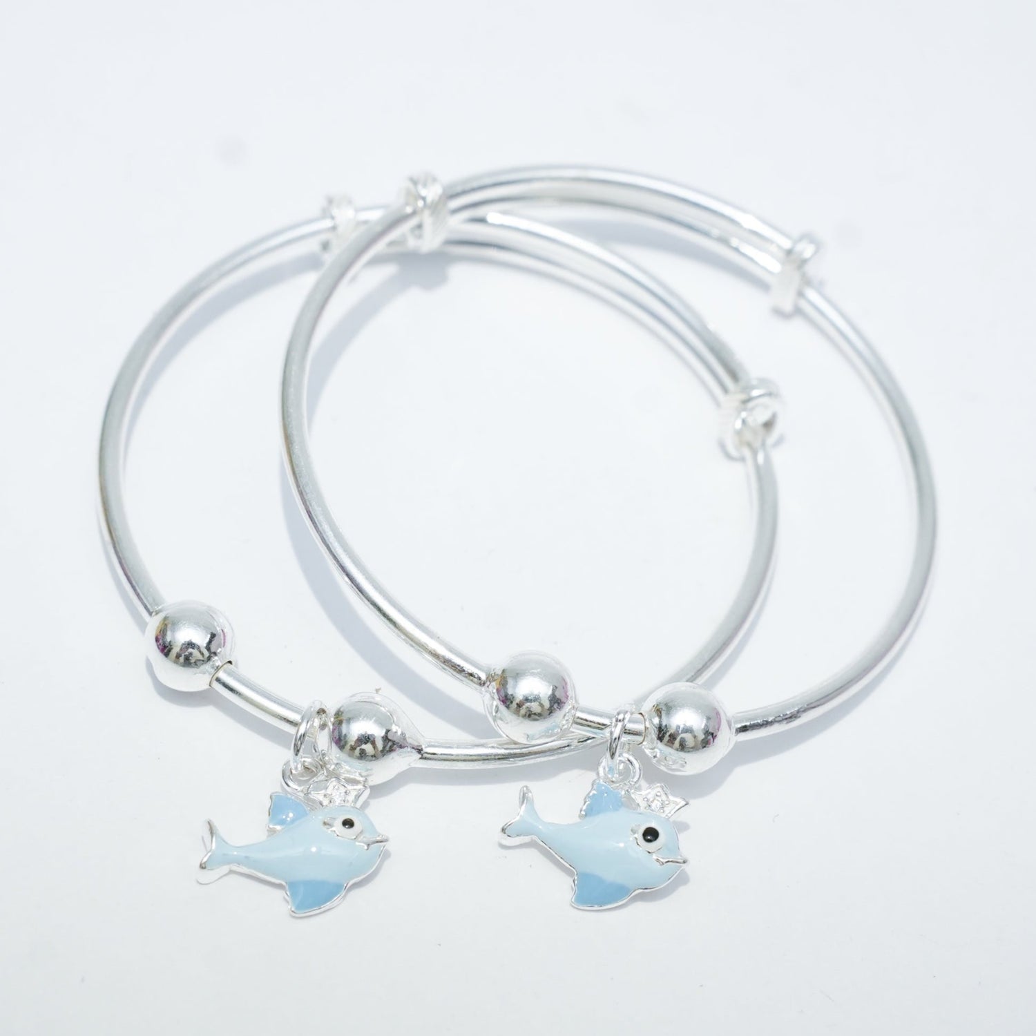 Pure Silver Baby Shark Bangles – Fun & Playful Accessory