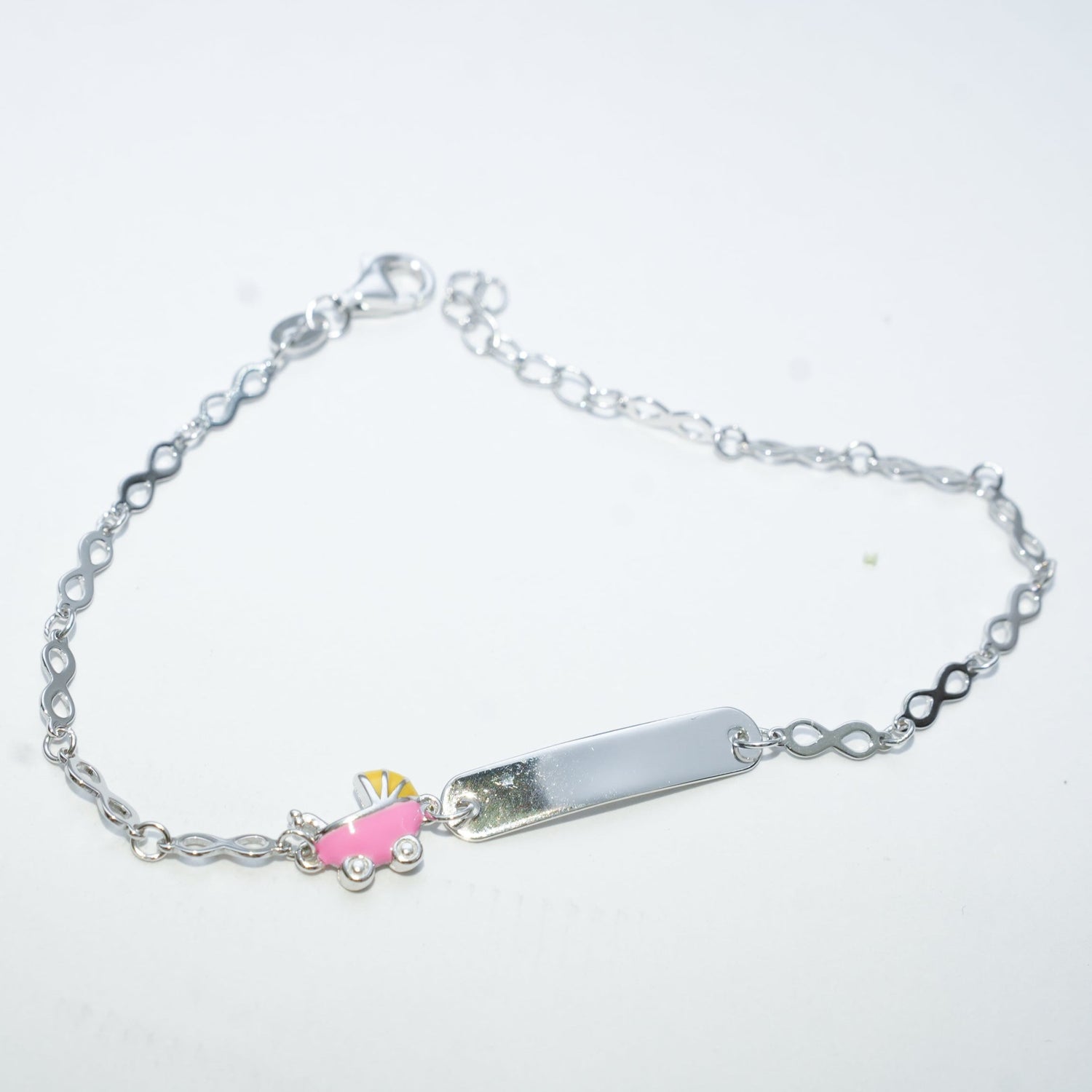 Silver Bracelet with trolly bed Charm for Kids