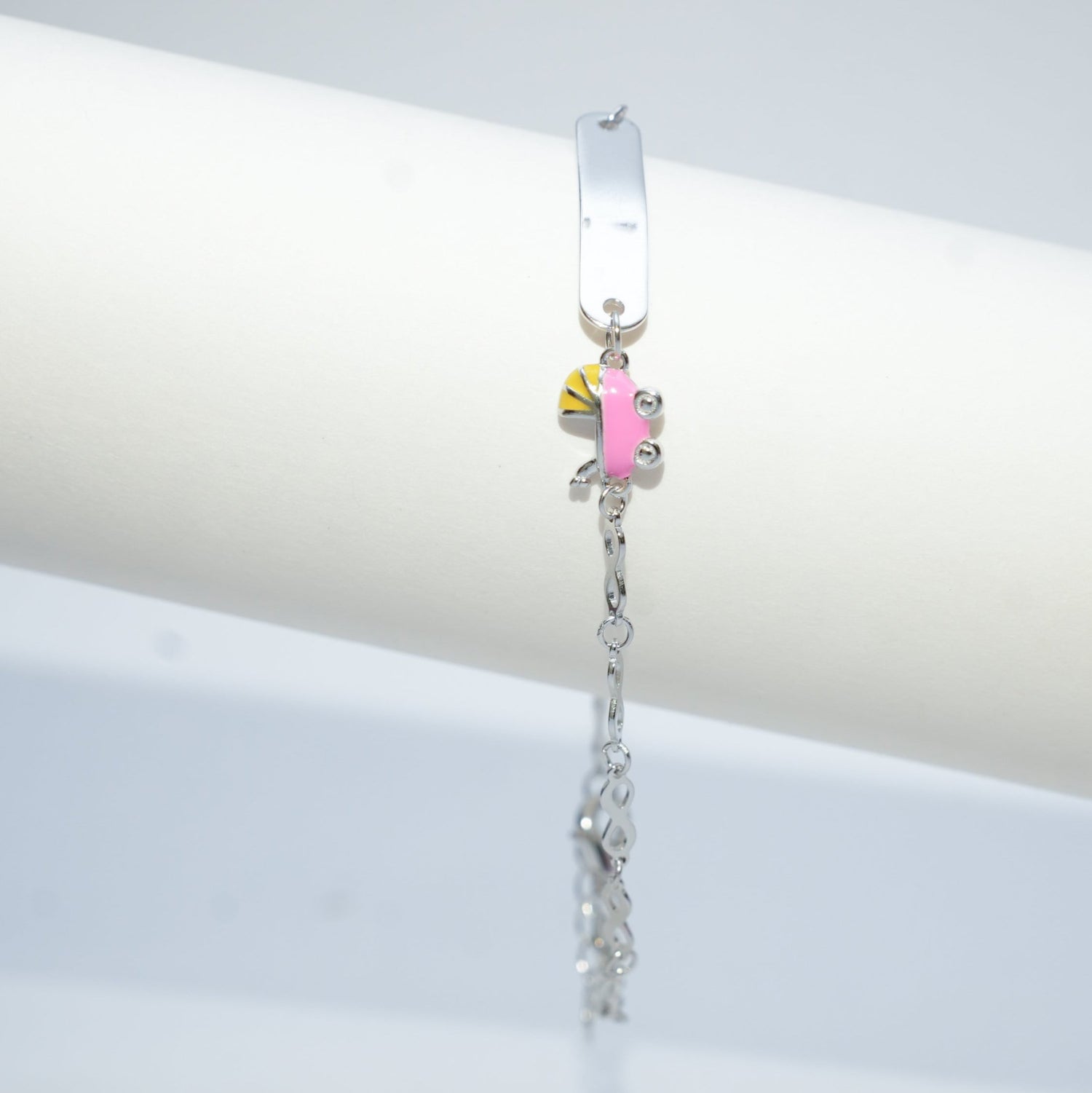 Silver Bracelet with trolly bed Charm for Kids