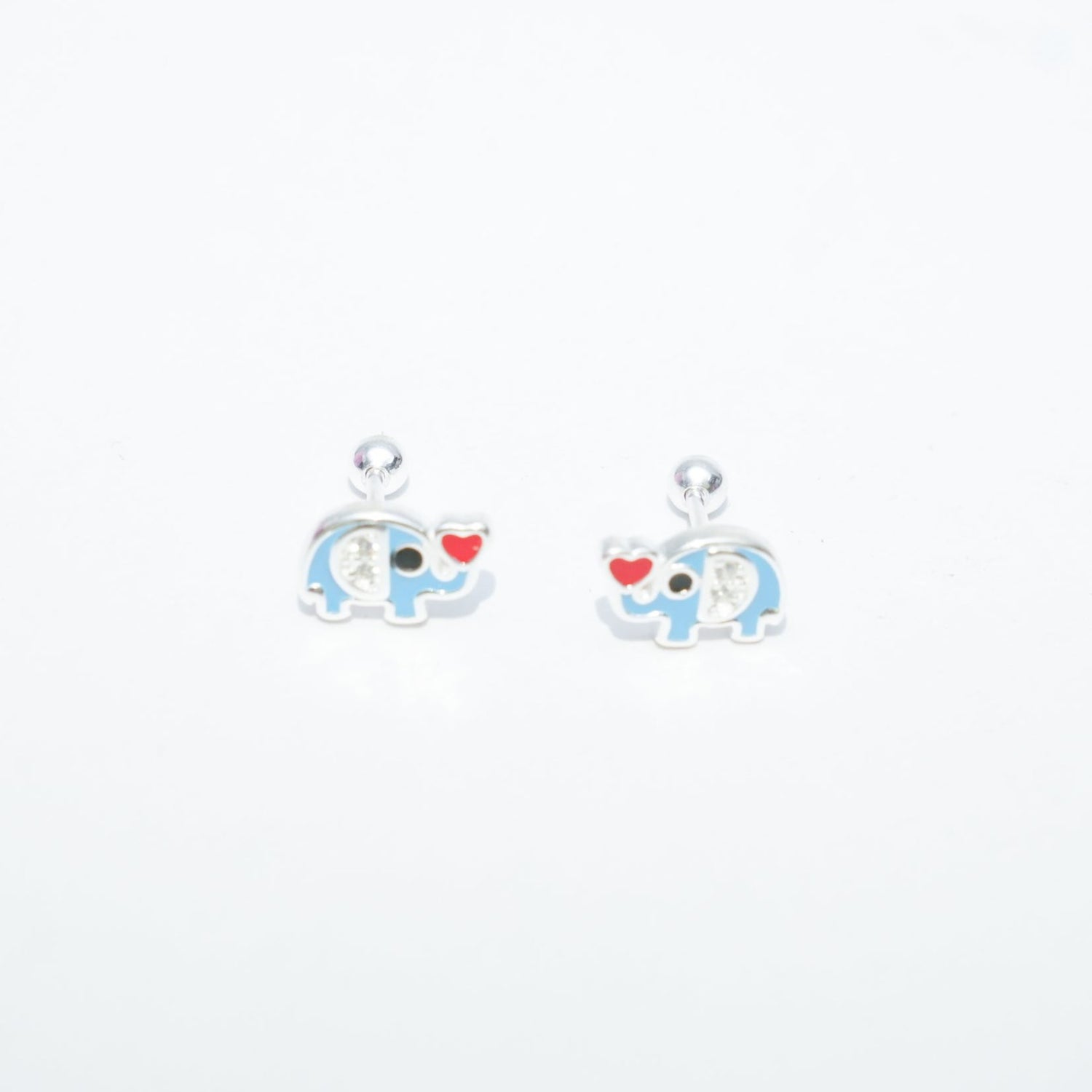 Blue elephant earing neckpiece set - Pure Silver