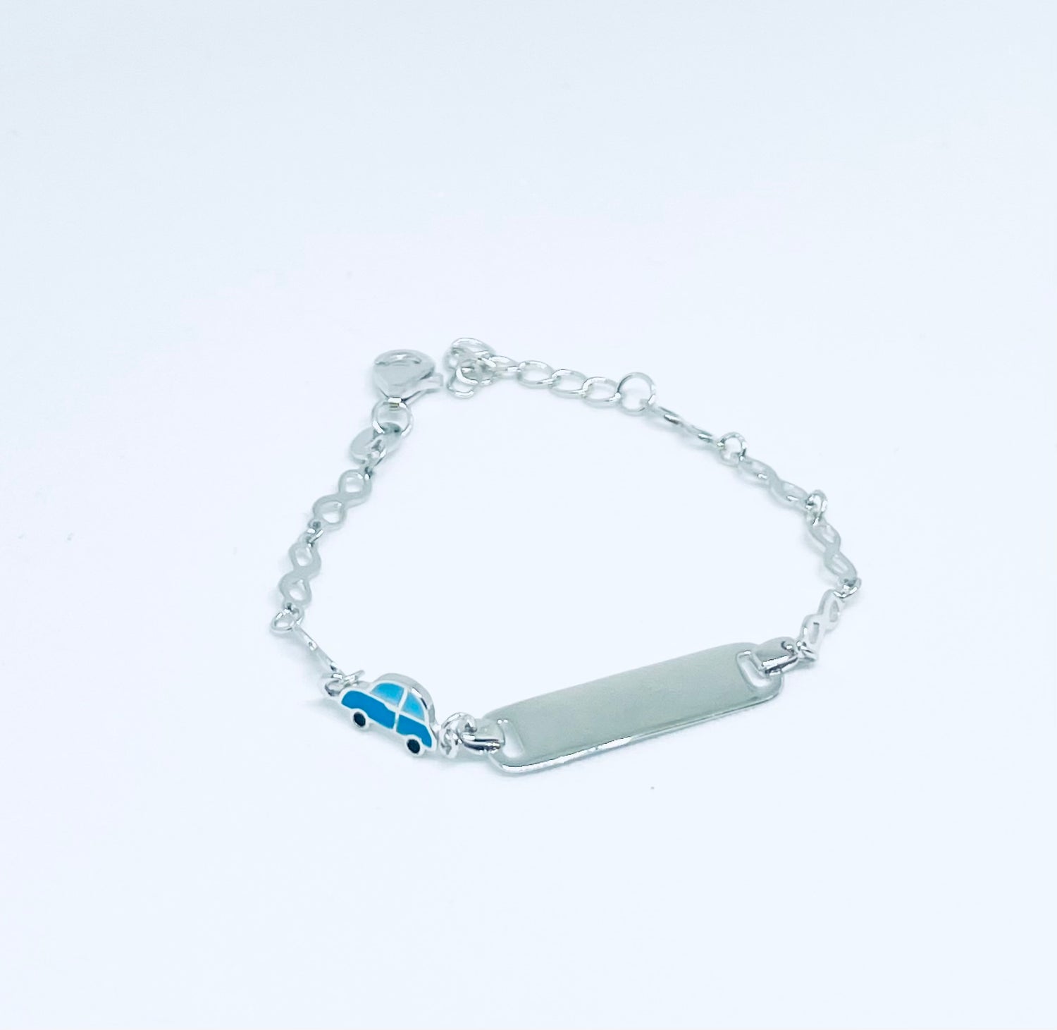 Silver Bracelet with Car Shaped Charm for Kids