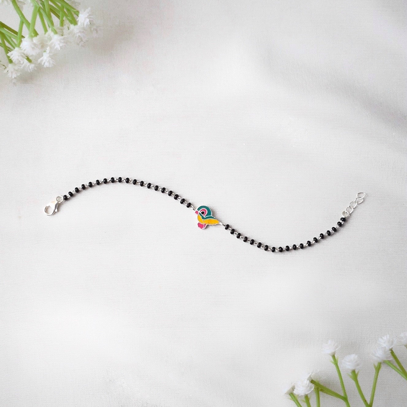 FlappyFly Nazariya Anklet Pair – 925 Silver Flying Bird Charm for Kids