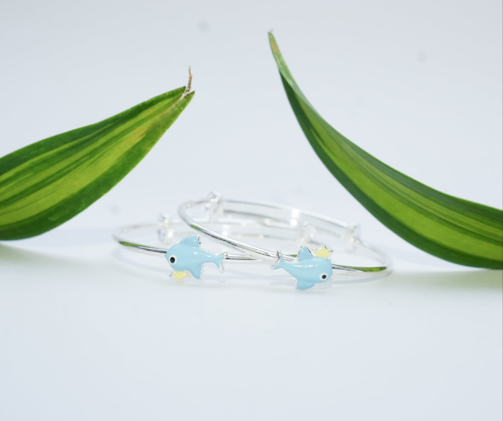 Little Fish Silver Bangles