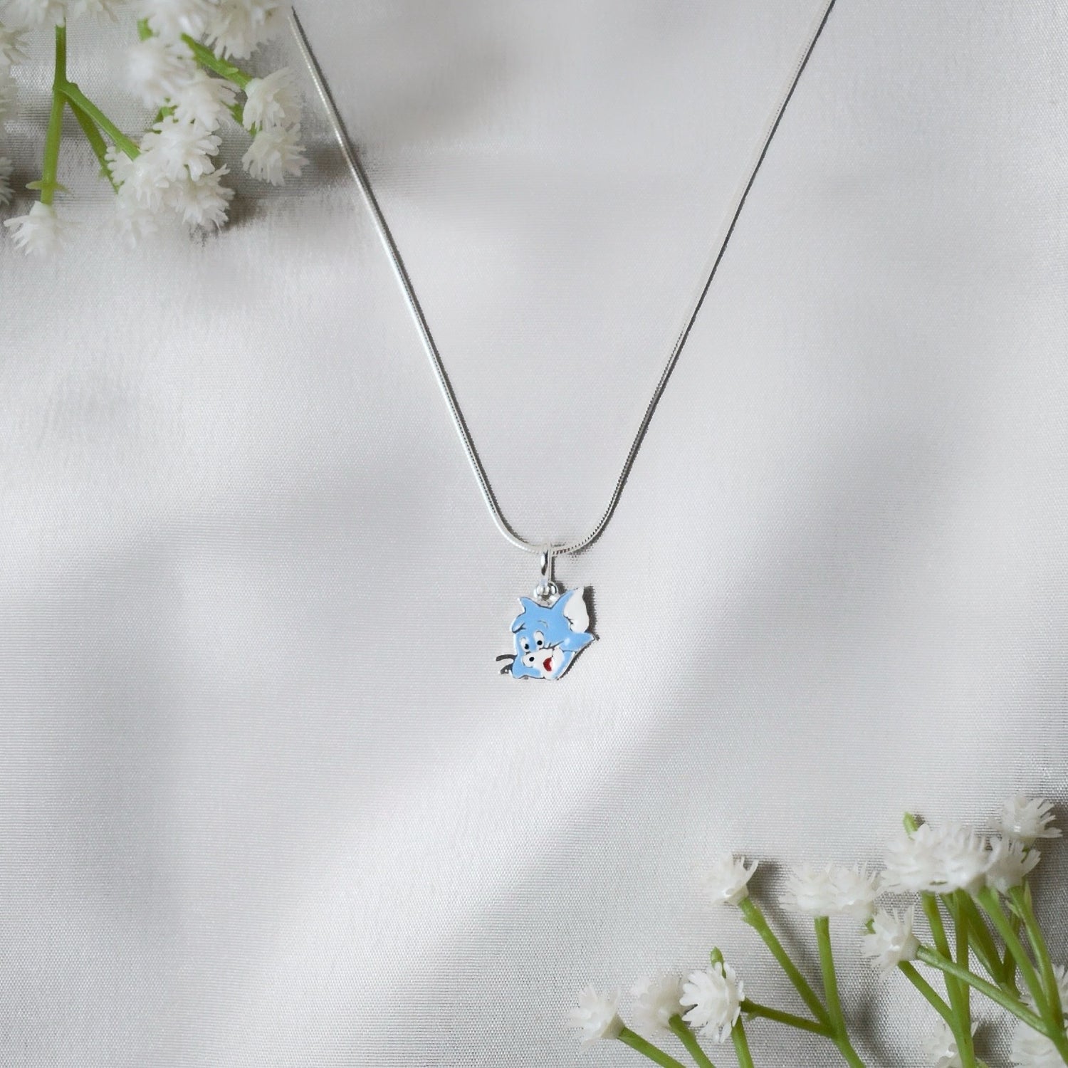 Kids’ Silver Cartoon Pendant – Lightweight & Comfortable