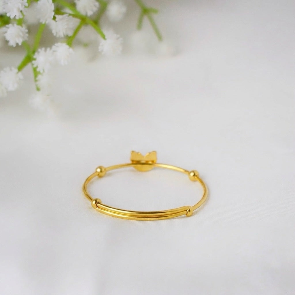 BlossomWings Bangle – 925 Silver Butterfly Charm Adjustable Kids Bangle