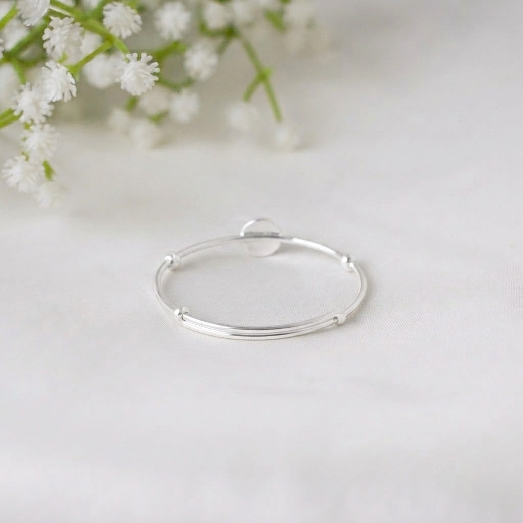 AuraGuard Bangle – 925 Silver Evil Eye Adjustable Kids Bangle