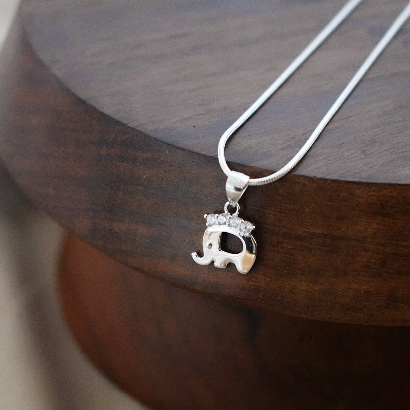 BondedTusks Duo – 925 Silver Elephant Chain Pendant Set for Mother & Child