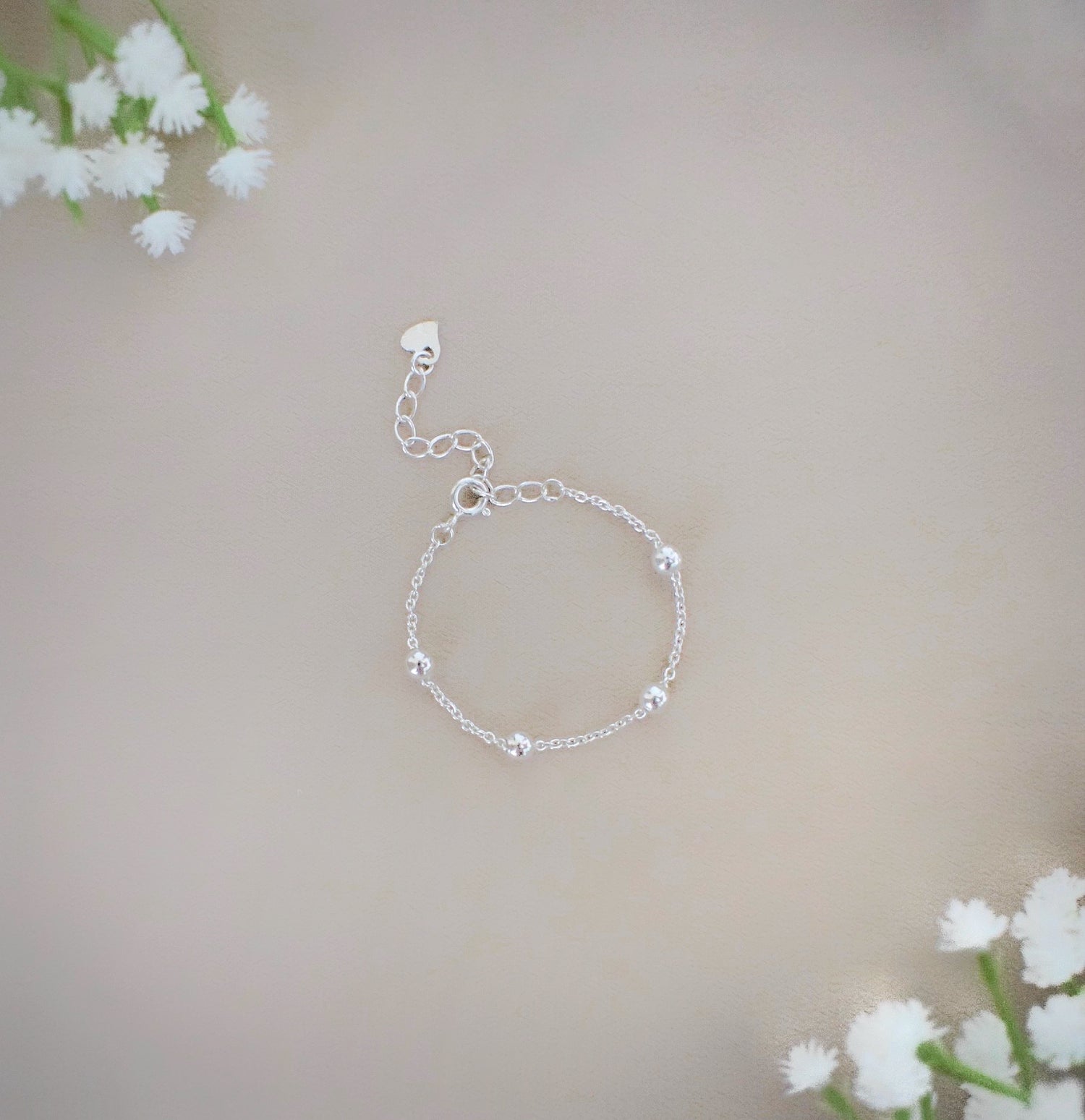 TwinBead Duo Bracelet – 925 Silver Silver Ball Bracelet Set for Mother & Kid