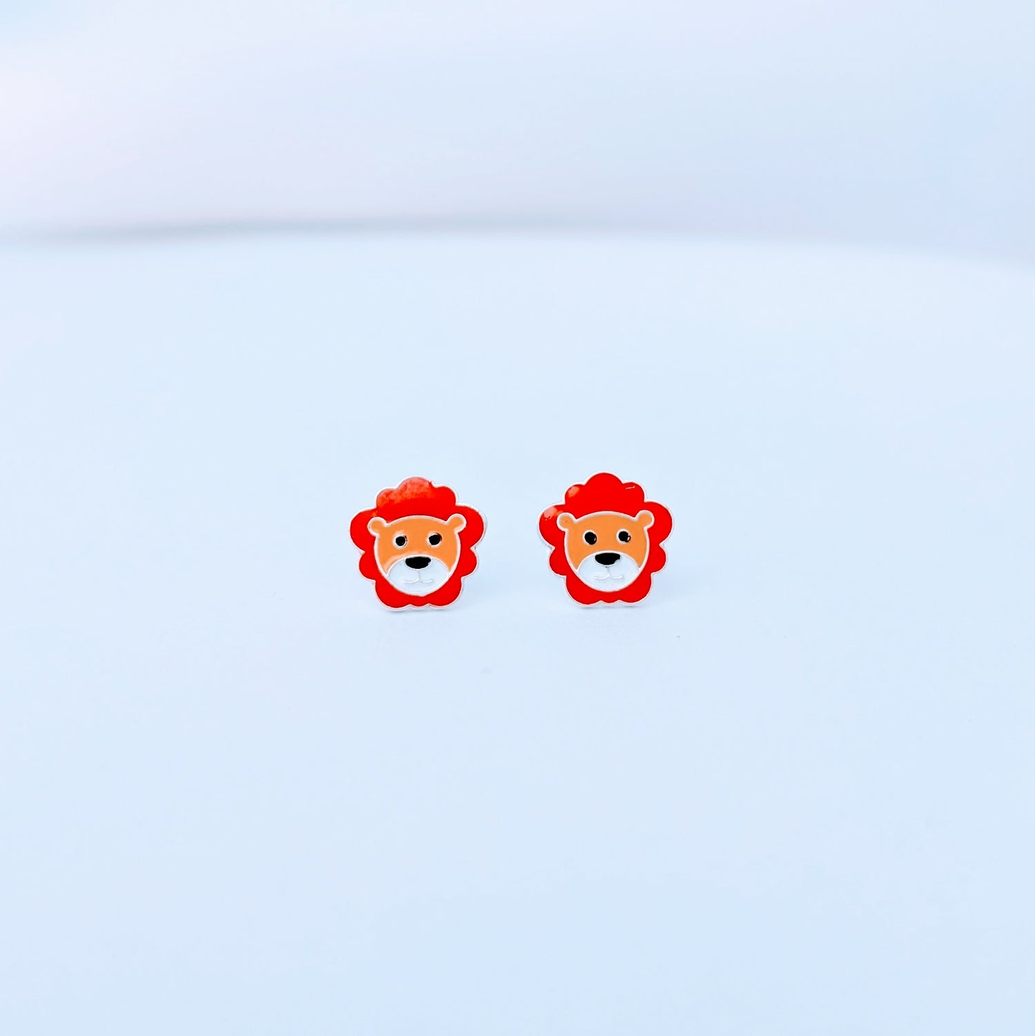 Little Lion Silver Earrings for Kids