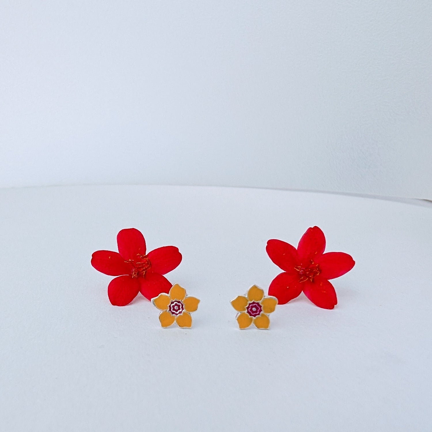 Yellow Flower Silver Earings