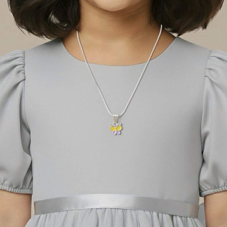 FlutterWish Pendant – 925 Silver Butterfly Pendant for Kids