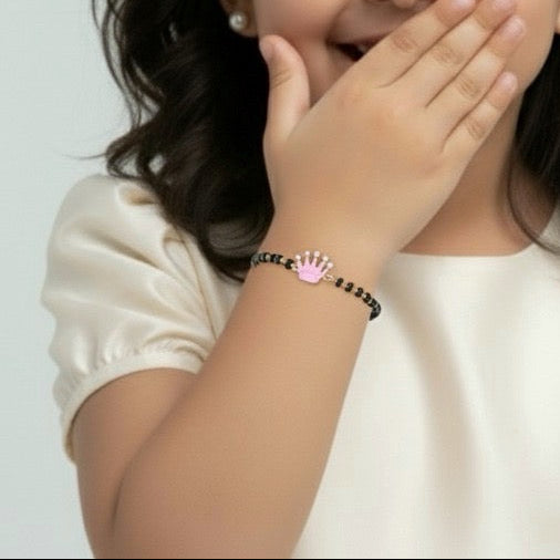 RoyalCrown Band – Gold-Plated Nazariya with Black Beads