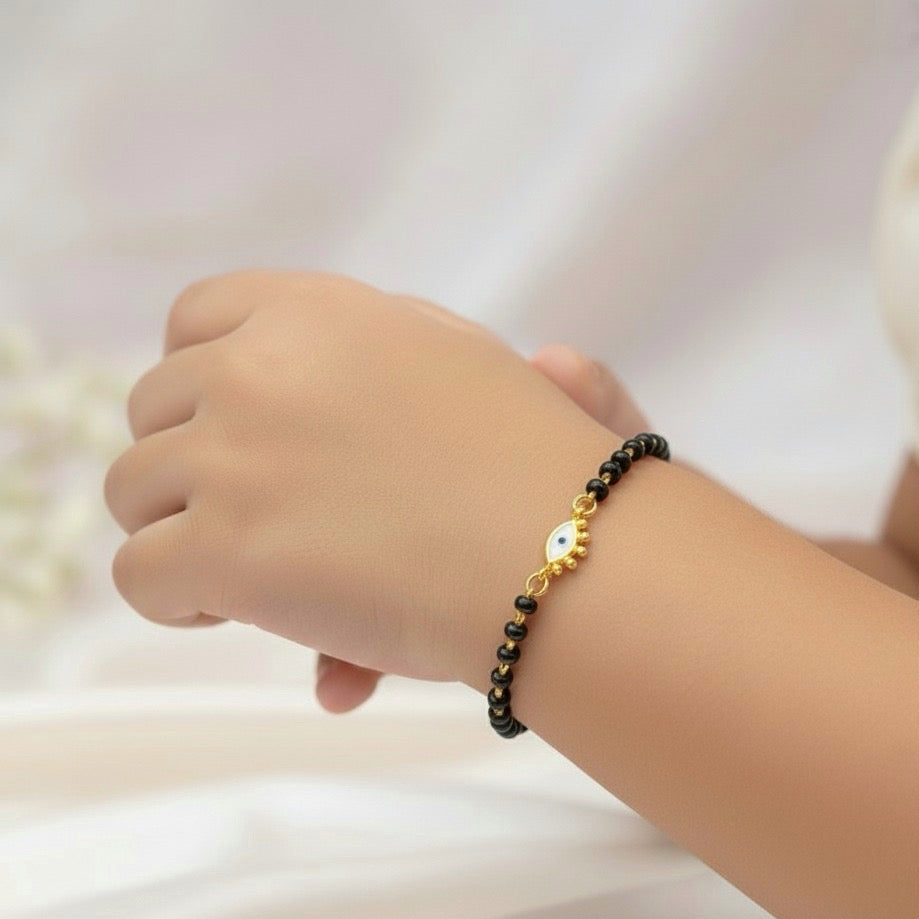 Exclusive Designer Evil Eye Nazariya – Stylish Silver Bracelet for Children