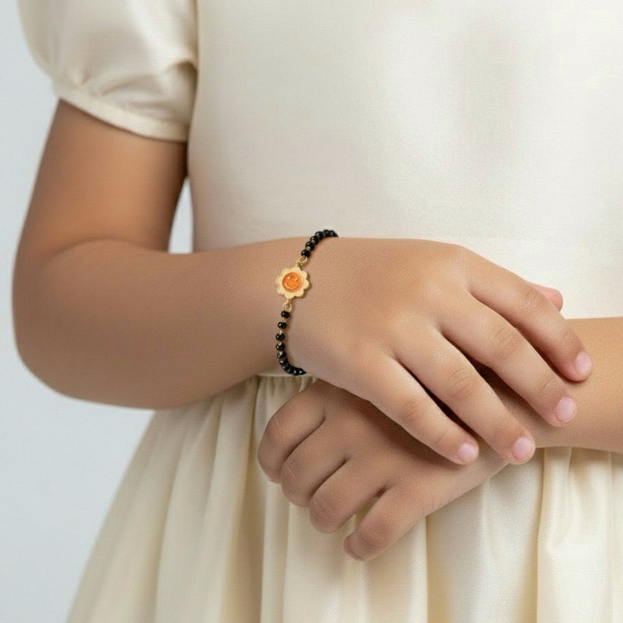 Happy Flower Silver Nazariya – Pure Silver Protection Bracelet for Kids