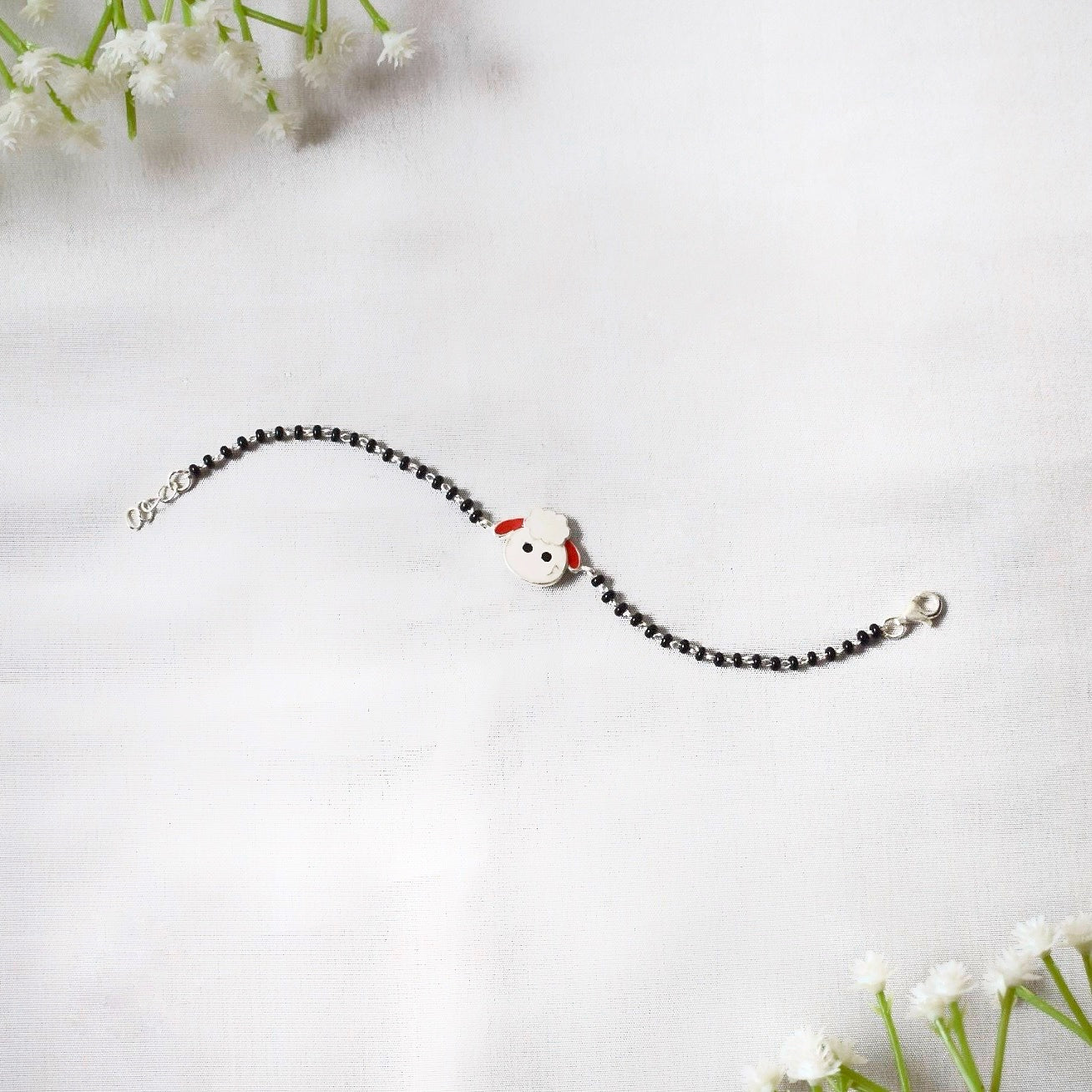 LambLuv Sheep Charm Anklet Pair – 925 Silver Nazariya for Toddlers