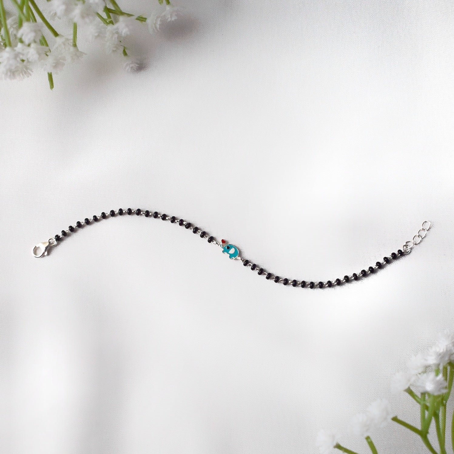 TinyTusks Elephant Anklet Pair – 925 Silver Nazariya for Kids