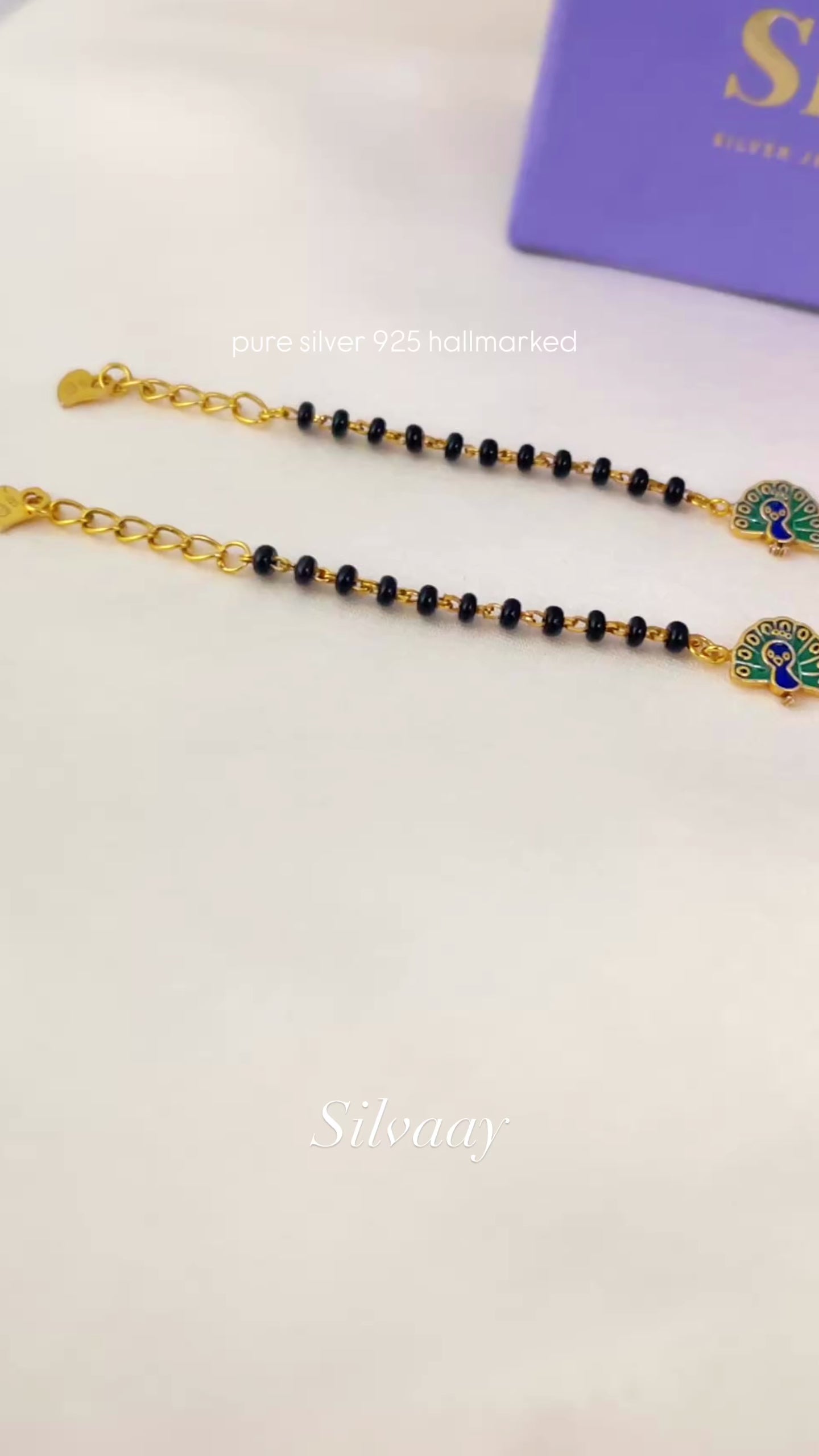 Dancing Peacock Charm Nazariya – Pure 925 Silver Bracelet for Kids