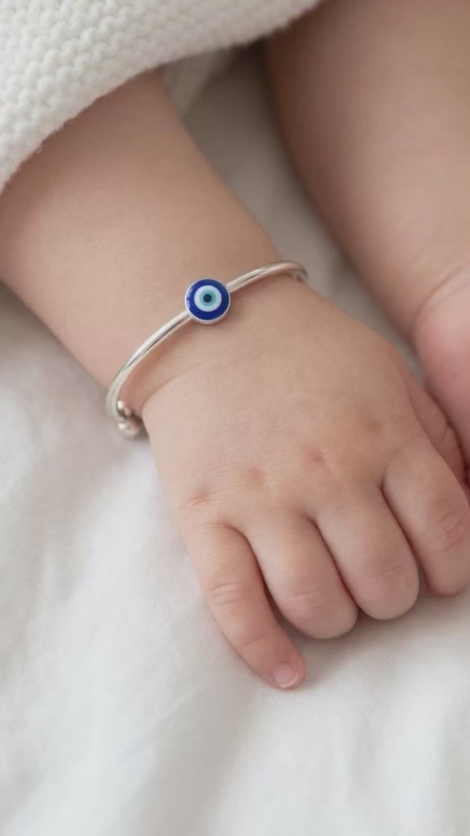 TruShield Bangle – 925 Silver Evil Eye Charm Adjustable Bangle