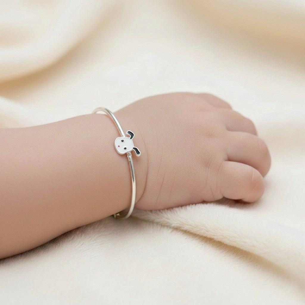 Snoopy dog silver bangles