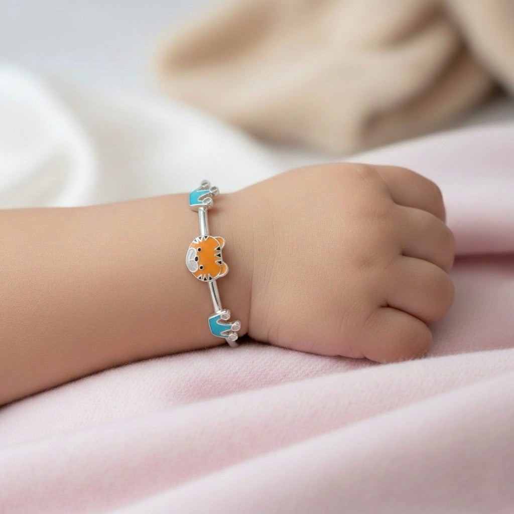 Majestic Tiger Charm Bangles – Perfect for Your Little Royalty