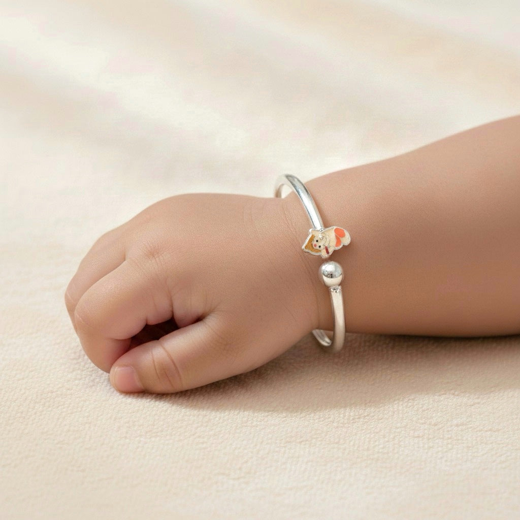 Divine Ganesha Charm Bangles – Pure Silver (Set of 2)