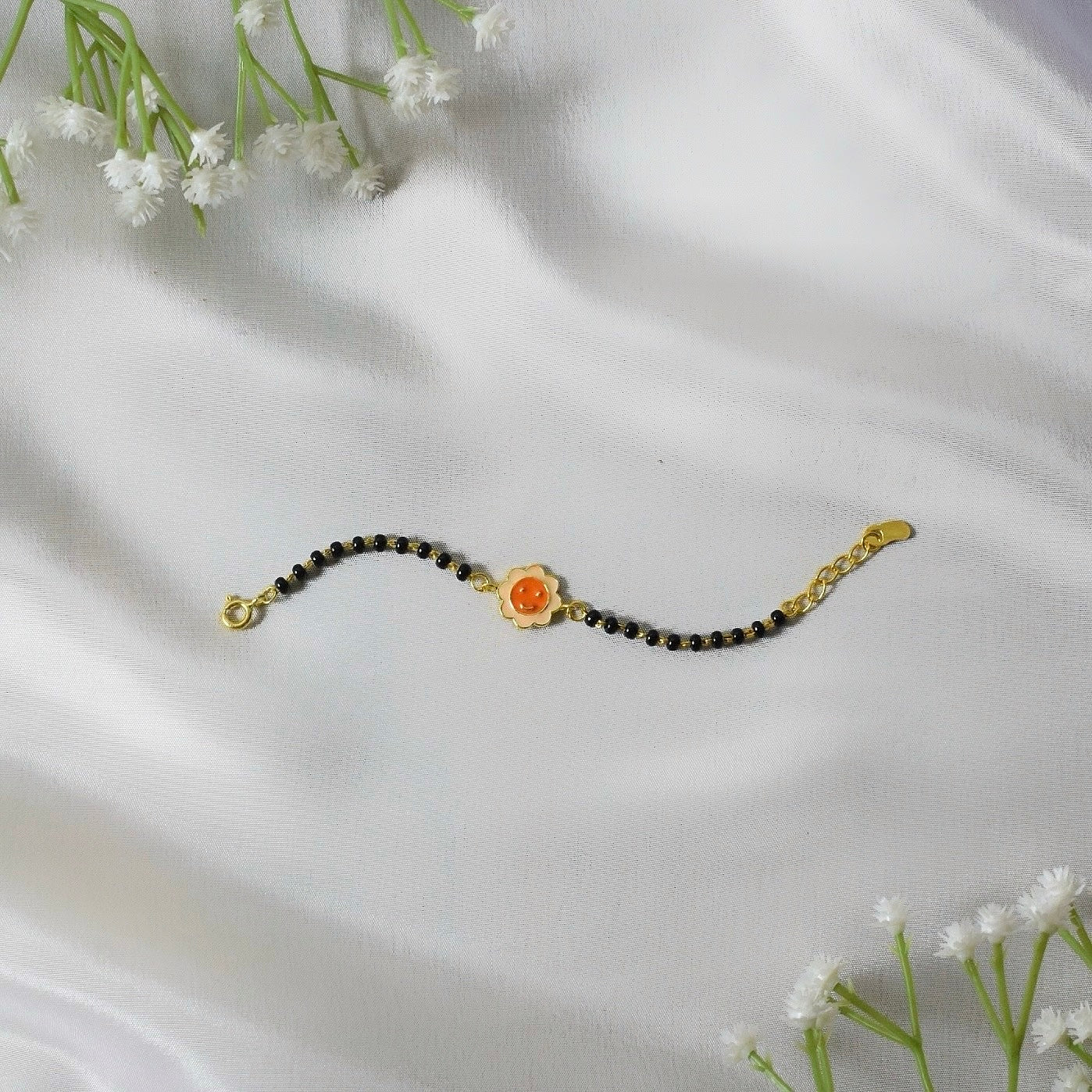 Happy Flower Silver Nazariya – Pure Silver Protection Bracelet for Kids