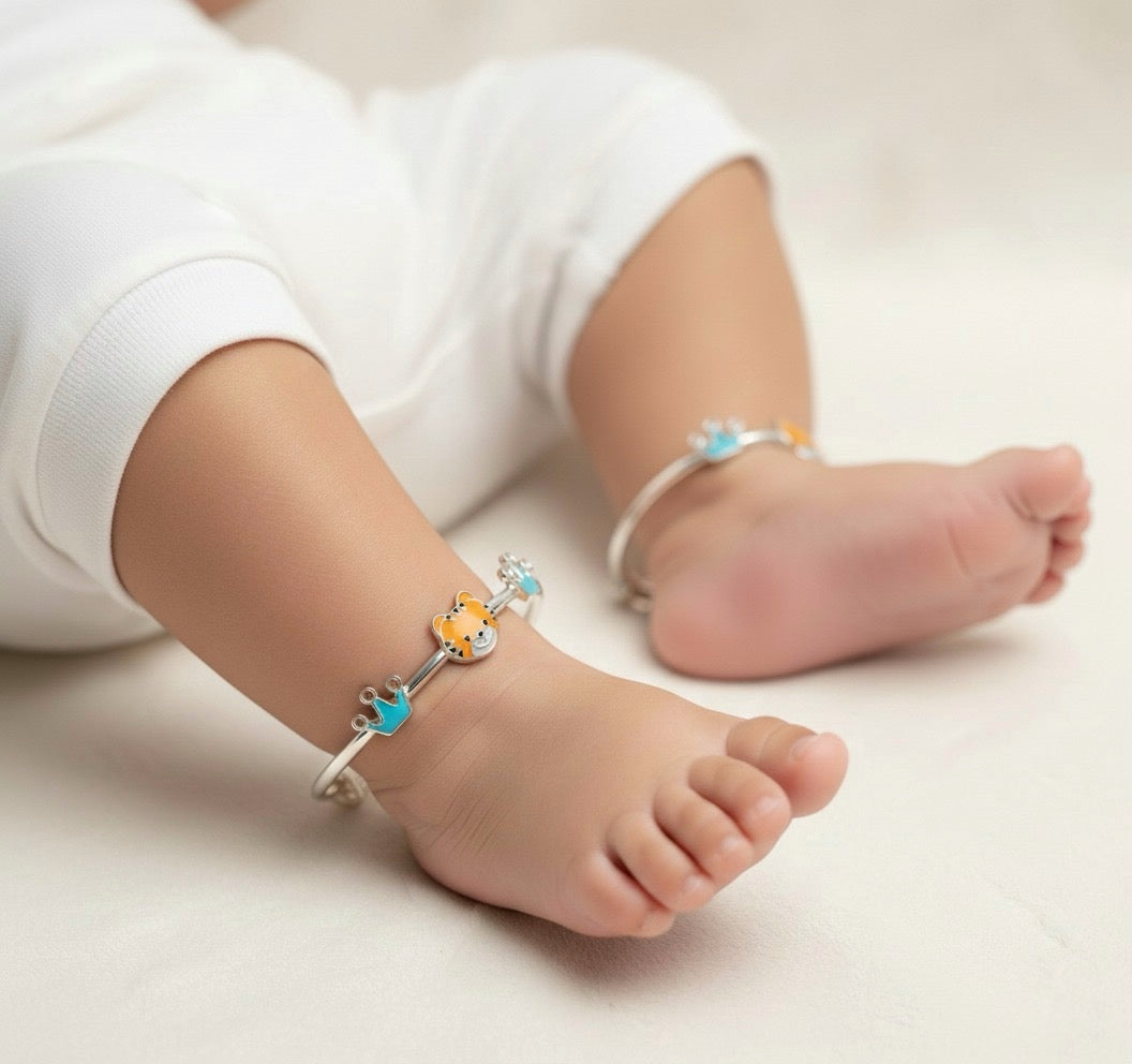 Majestic Tiger Charm Bangles – Perfect for Your Little Royalty