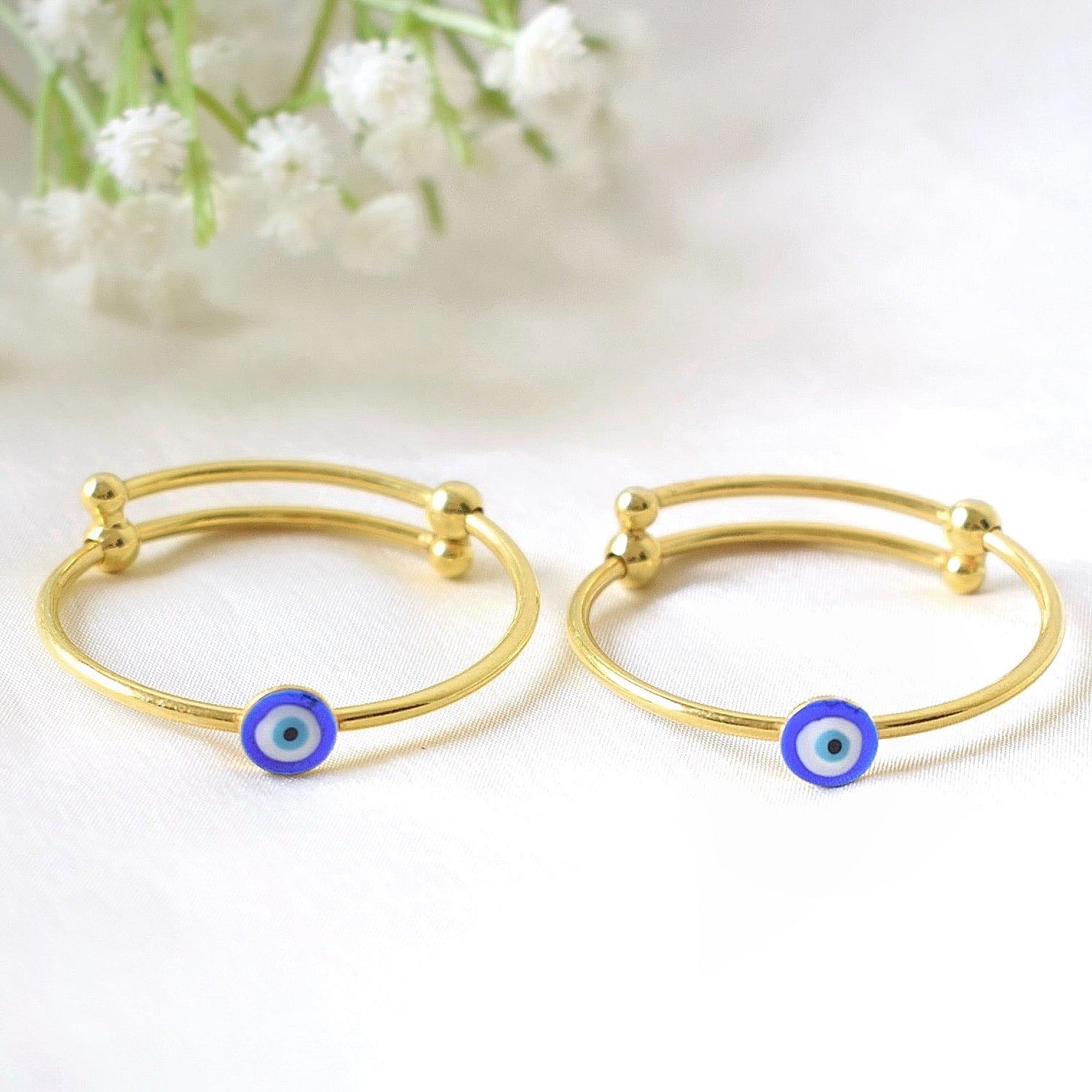 TruShield Bangle – 925 Silver Evil Eye Charm Adjustable Bangle