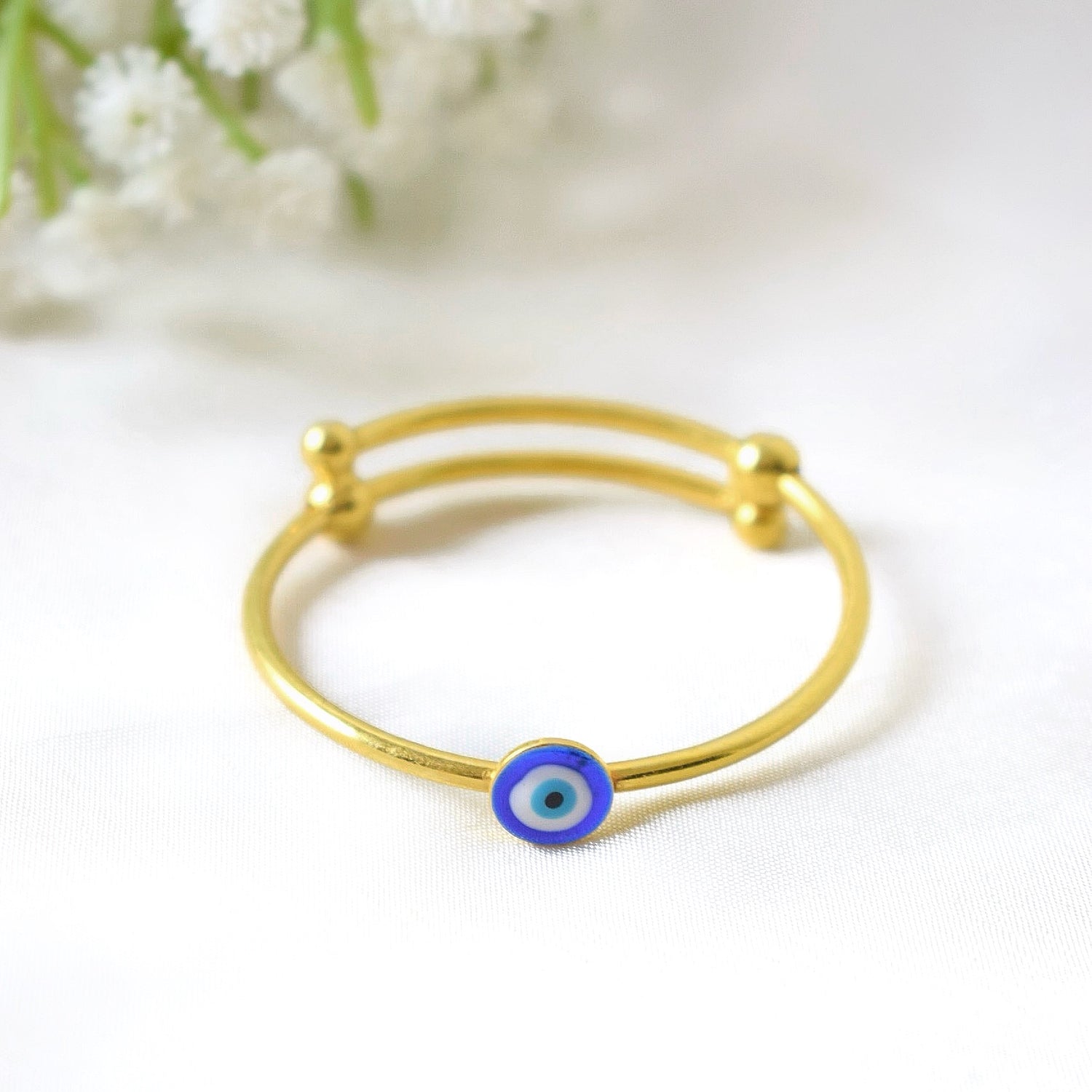 TruShield Bangle – 925 Silver Evil Eye Charm Adjustable Bangle